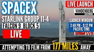 LIVE: SpaceX Starlink 11-4 Launch | Vandenberg Launch | Attempting To Film From 177 Miles | 2-1-25