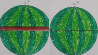 how to draw watermelon। Easy watermelon।#craftideas  #crafts  #cardrawing #watermelon #shorts #short