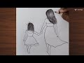 happy mother day drawing mum and baby workout mother love baby