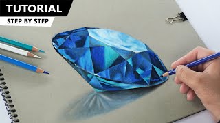 How to Draw Blue Diamond - Easy Step by step
