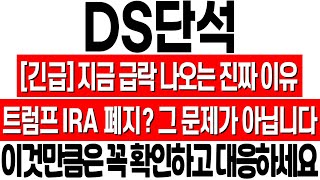 [DS단석 주가 전망] 지금 급락이 나오는 진짜 이유! 트럼프 IRA 문제가 아닙니다! 긴급 대응 전략! ds단석 주식 분석! ds단석 목표가! ds단석 무증! ds단석 권리락