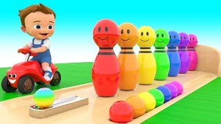 Bowling Alley Color Pins Toys 3D | Learning Colors with Baby Fun Play Kids Children Toddler Edu Toys