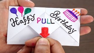 DIY - Pull Tab Origami Envelope Card || Letter Folding Origami || birthday Card | Greeting Card |