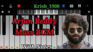 Arjun Reddy Mass BGM with Notes | Easy Piano Tutorial | Piano Cover | Krish_1908
