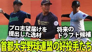 【ハイレベル】プロ志望の佐藤幹（明治学院大）、土生翔太（桜美林大）など首都大学野球の逸材投手たちの投球を徹底特集