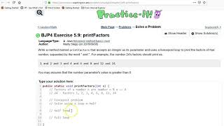 Building Java Programs Chapter 5 Exercise 5.9 printFactors