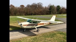 1974 Cessna 172M Start Up, Take Off, and Nice Landing