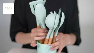 Yogasuper 12pcs Silicone Kitchen Utensils Set