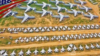 【軍用機の墓場】5,000機(F-14, A-10, F-15, B-52など)が整然と並ぶデビスモンサン空軍基地