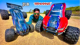 RC Traxxas Xmaxx 8S Vs RC JLB Cheetah Car Unboxing & Fight - Chatpat toy tv