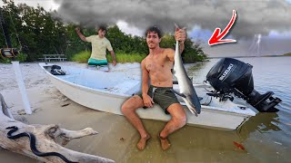 Stranded on ABANDONED island in Tropical Storm… (SHARK INFESTED WATERS)