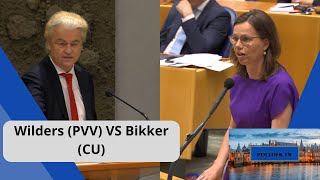 Wilders (PVV) VS Bikker (CU): Hoe lang blijft u nog DRAMMEN over OMVOLKING, wij nemen er AFSTAND van