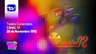 Tandas Comerciales Canal 13 (28 de Noviembre 1992)