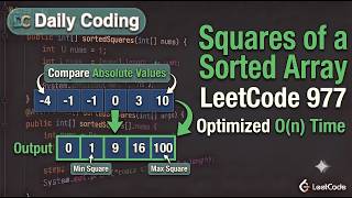 LeetCode 977: Squares of a Sorted Array | Two Pointers | Java | O(n) Solution #dsa #codinginterview