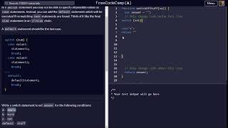 Adding a Default Option in Switch Statements