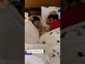 Cute baby's playing at night while sleeping mom and dad.How cute baby.