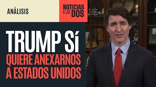 #NoticiasALasDos ¬ Trump va en serio, quiere anexar a Canadá a EU por sus minerales: Trudeau