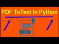 How to extract text from PDF In Python - PyPDF2