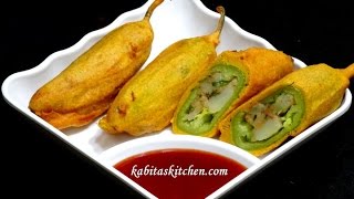 Rajasthani Mirchi Vada Recipe-Mirchi vada-Mirchi ka Pakoda-Mirchi Bhajji-Easy Tea Time Snack