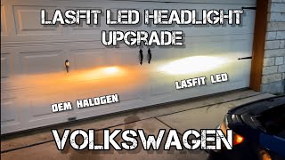 LASFIT H7 LED Volkswagen headlight bulbs VS halogen-  low beams for Passat, Jetta Golf GTI