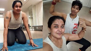 Actress Pragathi Latest workout Video With Her Son | Pragathi Dance Video | Filmylooks