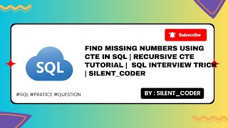 Find Missing Numbers Using CTE in SQL | Recursive CTE Tutorial | SQL Interview Trick #silent_coder