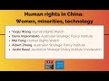 Human rights in China: Women, minorities and technology