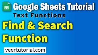 3.11 GoogleSheets Tutorial | Find Search Function in Google Sheets