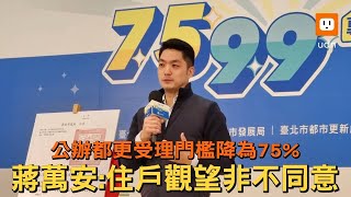 公辦都更門檻降為75% 蔣萬安：住戶觀望非不同意