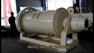 Continuous feed ball mill 1200 x 2400 MM (4 x 8 FT)  30 kW 2 TPH