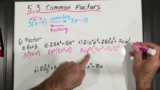 5.3 Common Factors (Grade 10 Academic, MPM2D)
