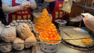 The Michelin Guide Taiwanese street food taro balls, such a long line.