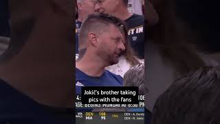 Nuggets fans wanted a pic with Jokić's brothers 😂 #nbafinals #nikolajokic