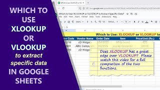 Google Sheets | XLOOKUP | VLOOKUP | Function | Which to Use? | Example | Spreadsheet | Tutorial