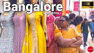 Bangalore cheapest street shopping tour - Commercial Street Bangalore-walking tour India 4k 60spf