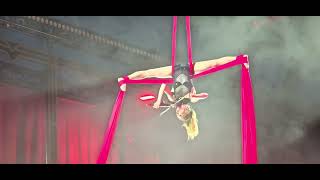 Lindsey Stirling Doing Aerial Silks While Performing on the Violin Live from Clearwater Florida