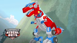 Optimus Prime's Primal Mode | Rescue Bots | Kid’s Cartoon | Transformers Junior