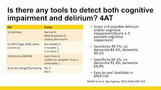 Measuring Cognitive Vital Signs to Identify Delirium