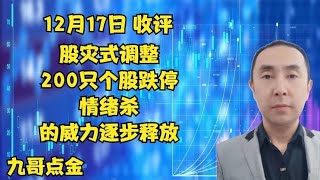 12月17日  收评  股灾式调整！200只个股跌停！ 情绪杀的有点狠！