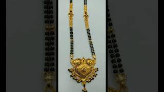 Black beads gold mangalsutra designs and collection