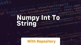numpy int to string