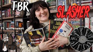 TBR SLASHER 🔪 Ep. 2 | reading my entire physical tbr (feat. winterween)