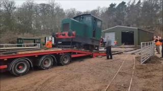 Rushton Hornsby Loco Arrives At The Mountsorrel And Rothley Community Heritage Centre