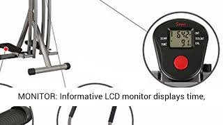 Sunny Health & Fitness SF-E902 Air Walk Trainer Elliptical Machine Glider w/LCD Monitor, 220 LB Max