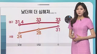 [날씨클릭] 낮더위 더 심해져…아침까지 중북부 비 조금 / 연합뉴스TV (YonhapnewsTV)