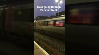 Train going through Parson Street towards York. How long do you think it takes to get to York?