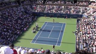 US OPEN 2009, Mens Final, First Game, Federer Serving vs Del Potro