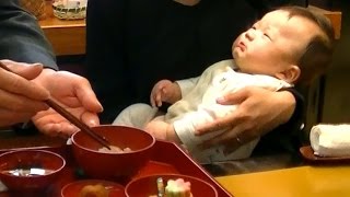 お食い初め｜思わず泣いちゃう赤ちゃんかわいい｜生後100日お宮参り