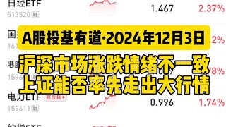 2024年12月3日A股复盘总结：沪深市场涨跌情绪不一致，上证能否率先走出大行情 #a股市场 #a股分析 #中国股市