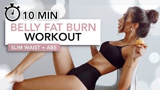 10 MIN BELLY FAT BURN WORKOUT (Slim Waist + Visible Abs) | Eylem Abaci